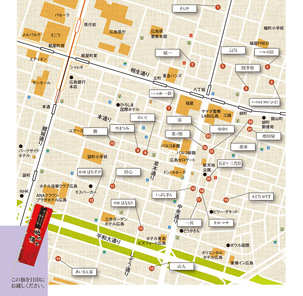 参加酒場の地図